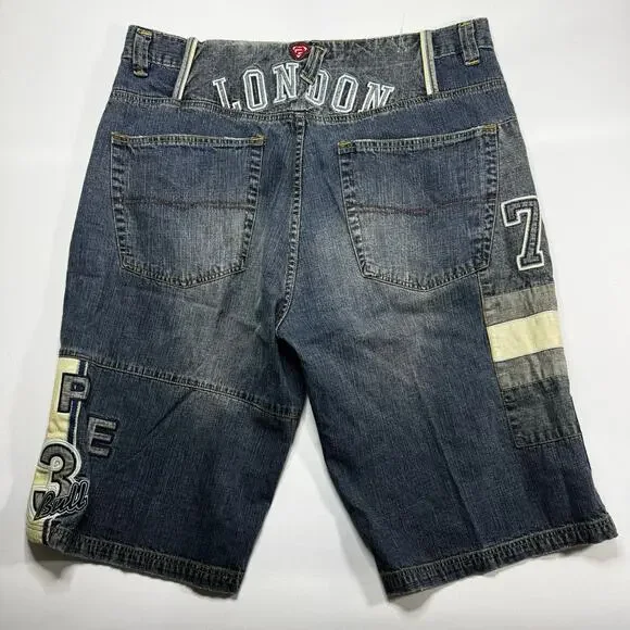 Vintage Y2K Pepe Jeans London Men's 7(UK)3 Denim Shorts - Size 40x14 - Picture 3 of 6